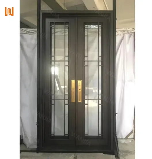 Puerta de entrada principal de hierro forjado, últimos diseños, puertas francesas de hierro exteriores personalizadas
