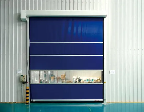 Puertas automáticas industriales de PVC con aislamiento térmico para cámaras frigoríficas, de acción rápida, con rodillos rápidos y de alta velocidad para almacenamiento en frío.