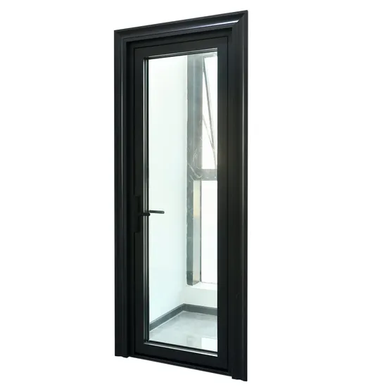 Puerta de entrada frontal de vidrio, puertas francesas exteriores, puerta abatible de aluminio