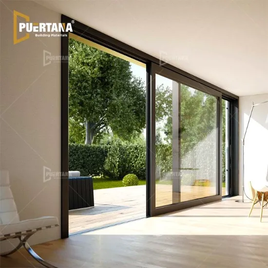 Puertas corredizas de aluminio para patio, modernas y contemporáneas, de lujo, con vidrio corredizo y multicorredizas de alta durabilidad.