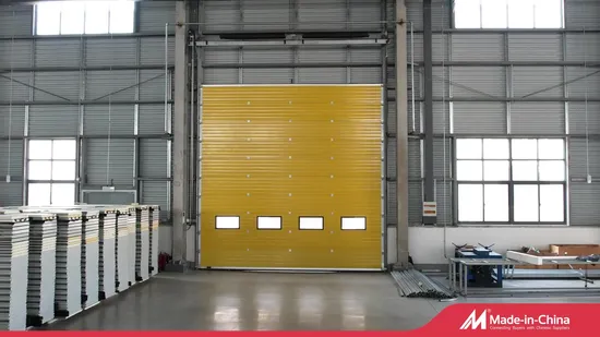 Puerta seccional industrial de aluminio, automática, corrediza y elevable, para garaje, de seguridad industrial, personalizada, nueva, de China.
