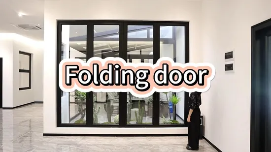 Puertas plegables de aluminio insonorizadas de estilo americano con doble acristalamiento para patio francés.