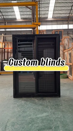 Ventana corrediza plegable de aluminio con lamas, de nuevo diseño industrial