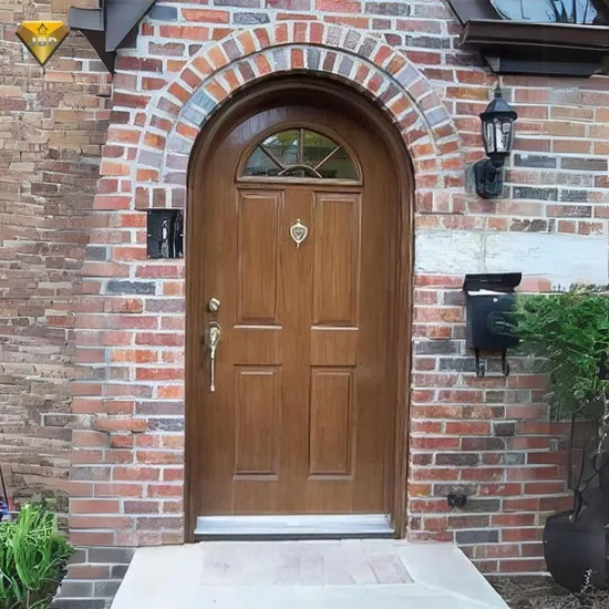 Puerta de MDF estilo francés, puertas de madera tallada a mano, diseño interior, arco superior, puerta de madera maciza.