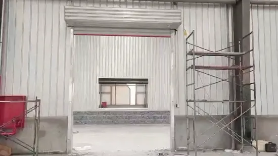 Puerta enrollable automática de acero inoxidable/galvanizado, de gran tamaño, resistente al viento, para almacén, de seguridad industrial o comercial, venta al por mayor