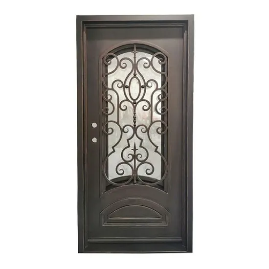 Ventana y puerta de hierro forjado, puerta francesa de vidrio, puerta francesa estilo LG, ventana y puerta de hierro forjado francesa barata
