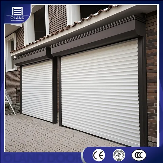 Puerta enrollable automática de aleación de aluminio con control remoto para almacén, seguridad interior, comercial, enrollable de espuma de PU, con aislamiento térmico para garajes, villas y casas.