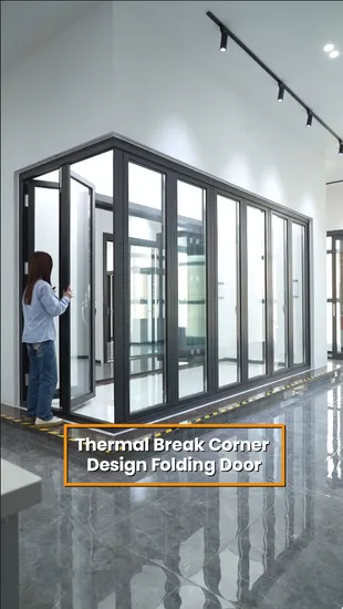 Puerta plegable de aluminio para exteriores con doble acristalamiento para patio americano Wanjia Villa